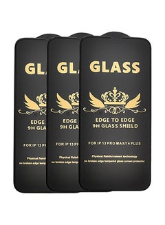Buy G-Power 9H Tempered Glass Screen Protector Premium With Anti Scratch Layer And High Transparency For Iphone 14 Plus Set Of 3 Pack  6.7" - Black in Egypt