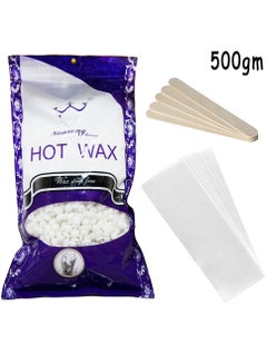 Buy High Quality Hair Removal Hot Wax Beans Milk 500gm With 10 pcs Wax Paper And 10 pcs Wax Sticks in Saudi Arabia