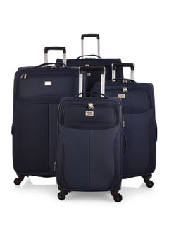 Buy New Travel Luggage Fabric Trolley 4 Piece Set Size 20/24/28/32 Inch 9932/4P D navy in Saudi Arabia