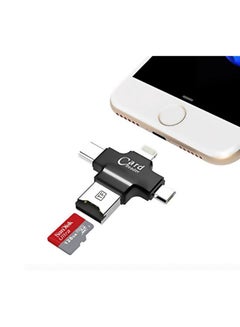 Buy IPhone Multiple USB Card Reader 4 in 1 Micro SD Card Reader with Type C USB Connector OTG HUB Adapter Lightning connector in UAE