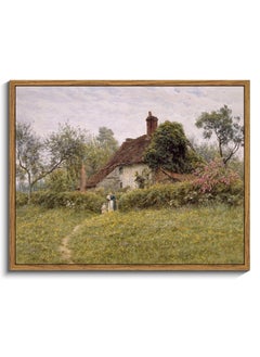 Buy Framed Vintage Landscape Wall Art Prints Old Cottages Countryside Landscape Canvas Wall Art Rustic Farmhouse Wall Decor for Bedroom Living Room 35.5 x 27.9cm in Saudi Arabia