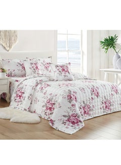 Buy 4 Pieces Velvet Comforter set for All Season Single Size 160x210 Cm Bedding Set Double Side Square Stitched Heavy Floral Pattern Multicolor in Saudi Arabia