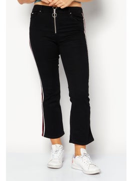 اشتري Women Bootcut Fit Stretchable Plain Denim Jeans, Black Combo في الامارات