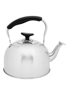 Buy Stainless Steel Whistling Kettle With Non-Drip Spout 2.3 Liter Matte Silver/Black in Saudi Arabia