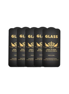 Buy G-Power 9H Tempered Glass Screen Protector Premium With Anti Scratch Layer And High Transparency For Iphone 14 Pro Set Of 5 Pack  6.1" - Black in Egypt