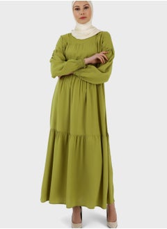 Buy Puff Sleeve Tiered Dress in UAE