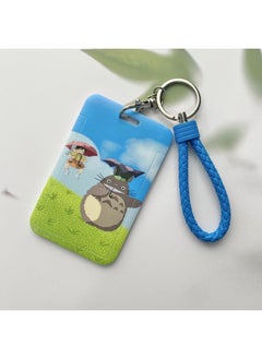 Buy Card Holder with Wrist Strap Totoro on Grassland Painting For Keys Keychain Badge Holder Compatible with Credit Card / Student Card / Bus Transportation Card in UAE