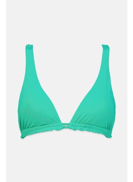 اشتري Women Lightly Padded Solid Triangle Bikini Top, Mint Green في السعودية