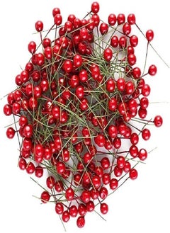 Buy Forty Wings 100 Pcs Red Berry/Cherry Fruit Hanging Ornaments for Xmas Christmas Decoration Craft in Egypt