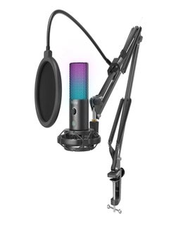 Buy FIFINE Gaming PC USB Microphone, Podcast Condenser Mic with Boom Arm, Pop Filter, Mute Button for Streaming, Twitch, Online Chat, Computer Mic for PS4/5 PC Gamer Youtuber-AmpliGame- T669 Pro 3 in Saudi Arabia