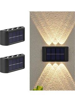 Buy 2-Pieces 6 Lamp Beads LED Solar Outdoor Waterproof Warm Light Wall Lamps Light the Yard and Garden in UAE