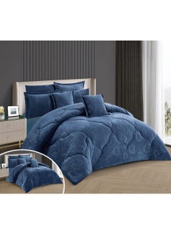 Buy 8 Piece King Size comforter Set Soft Fabric Comforter Set For Bedroom Includes Comforter Bedsheet Pillow Sham Pillow Case & Cushion in UAE