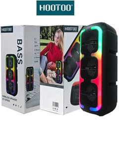 Buy HT-SP005 Portable Bluetooth party speaker with a strong and clear sound equipped with dazzling lights Supports external memory SD card Suitable for trips, gatherings and events Works with charging in Saudi Arabia