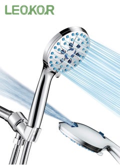 اشتري High Pressure 8 mode Handheld Shower Head with Anticlog Nozzles and 1.5M Stainless Steel Hose, Built-in Power Wash to Clean في السعودية