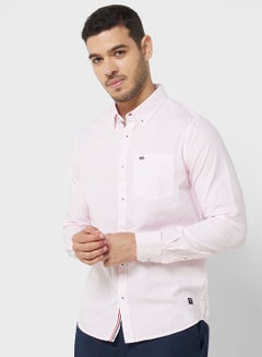 Buy Men White Relaxed Striped Imported Casual Sustainable Shirt in UAE