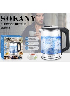 Buy Glass kettle/1.8 liters - SK-09012 - Sokani - 1500 watts in Egypt