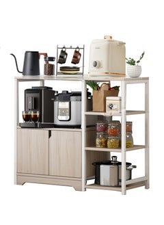 Buy Coffee Corner Coffee Cabinet Kitchen Rack with Storage Cabinet Multi Function Microwave Oven Stand Spice Holder Save Space Organizer Shelf for Utensils Vegetable Fruit in UAE