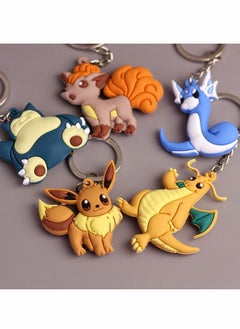 اشتري 5 Pcs Pokemon plush Key Chain Unisex Metal Pendant Keyring Kawaii Keychains في السعودية