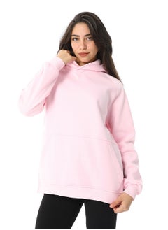 Buy Long Sleeves Slip On Fleeced Plain Hoodie _ Pink in Egypt