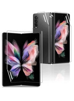 اشتري طبقة زجاجية أمامية + خلفية 3 في 1 مصممة لهاتف Galaxy Z Fold 4 5G طبقة هيدروجيل ناعمة مقاومة للانفجار ومناسبة لواقي شاشة Samsung Galaxy Z Fold 4 2021 شفاف في الامارات