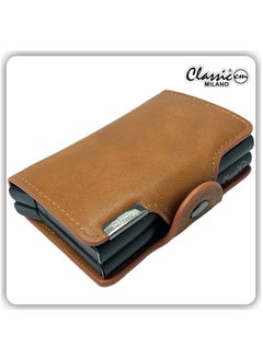 Buy Classic Milano Wallet for men Premium Quality PU Mens Wallet Auto Cardholder (Tan) by Milano Leather in UAE