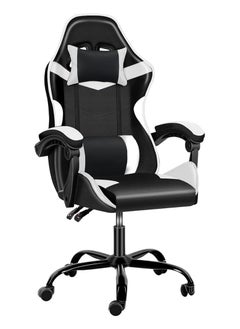 اشتري Mahmayi Gaming Chair Ergonomic Video Game Computer Chair, Backrest and Seat Height Adjustable, Swivel Recliner Chair Black and White for Office, Gaming Station, Home في الامارات