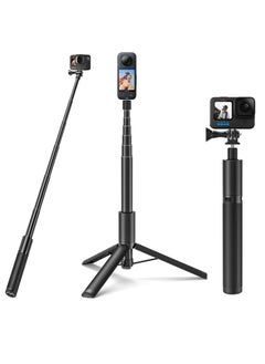 Buy Selfie Stick Tripod for GoPro, 120CM Extendable Selfie Vlog Handle Portable Lightweight Tripod Stand for GoPro Hero 11 10 9 8 7 6 5 Black insta360 One DJI Action Camera in UAE