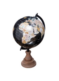 Buy Hugo Vintage Look Freestanding Decorative Globe Black and Brown 32 x 19.5 x 18 cm 187905 in Saudi Arabia