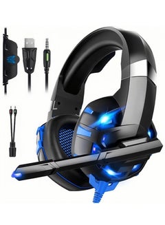 Buy USB RGB Professional Gaming Headset With Microphone LED Light and Noise Cancellation 3D Surrounded Stereo Sound Headphone For Gamer Laptop Phone PC PS4 XBOXES and More in UAE