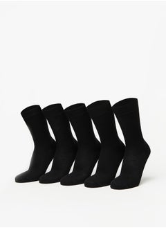 Buy Men's Solid Crew Length Socks - Set of 5 in Saudi Arabia