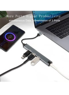 Buy USB Hub 4-in-1 USB Docking Station with 3.5 mm Audio Headphone Microphone Jack Hub Adapter USB 3.0 Multiport Allocator for Laptop Phone Headphone in UAE