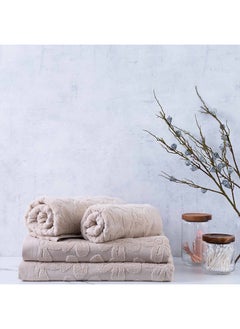 اشتري Flora Hand Towel 50x90cm Cream في الامارات