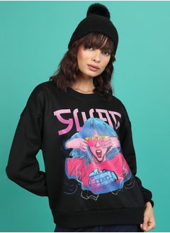 Buy Graphic Print Oversized Sweatshirt in Saudi Arabia