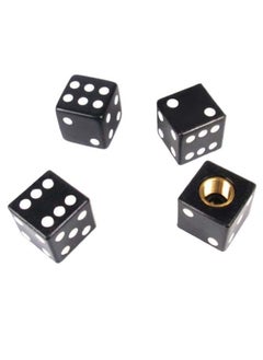 Buy 4-Piece Dice Style Universal Tyre Valve Cap Set in Saudi Arabia