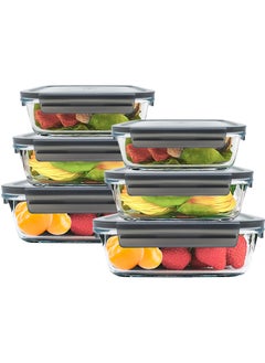 Buy 6 Pack Glass Meal Prep Containers With Leakproof Locking Lids Glass Food Storage Containers in UAE