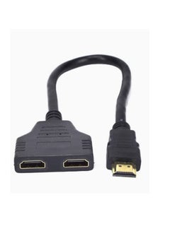 Buy HDMI Male to HDMI Female Splitter One in Two out Widely Compatible Plug and Play HD Cable 1080p Black in Saudi Arabia