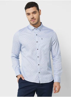 Buy Men Slim Fit Printed Casual Cotton Shirt in Saudi Arabia