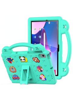 اشتري Kids Case Compatible with Lenovo Tab M10 3rd Gen 10.1 inch (TB-328FU/TB-328XU) 2022, Heavy Duty EVA Foam Shockproof Cover Kids Proof Tablet Case with Stand (Mint Green) في السعودية