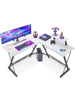 Buy L Shaped Desk 51 Inch Computer Corner Desk Home Gaming Desk Office Writing Workstation Large Monitor Stand Space Saving Easy to Assemble in UAE