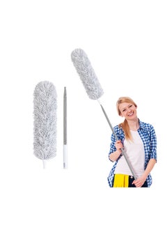 Buy Ultra Long Household Dust Duster Cleaning Hair Duster Removal And Ash Roof Cleaning Brush Sweeping The Wall Microfiber Duster Bendable Telescopic in UAE