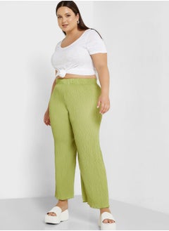 Buy Textured Detail Wide Leg Pants in UAE