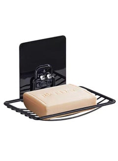 Buy Self Adhesive Wall Mounted Soap Dish Holder Black in UAE