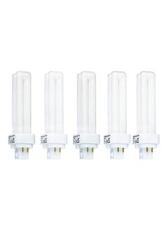 اشتري 5-Piece Home Decorative High Quality Durable 13 W 4 Pin Day Light CFL Bulb Warm White في الامارات