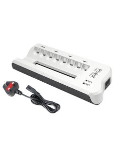 Buy DMK Power 8 SLOT AA/AAA NIMH/Ni-CD Smart Battery Charger with 1.5 UK Cable and 2 USB Ports for Mobile Phones Tablet devices etc,DMK Power 8 SLOT AA/AAA NIMH/Ni-CD Smart Battery Charger with 1.5 Cable in UAE