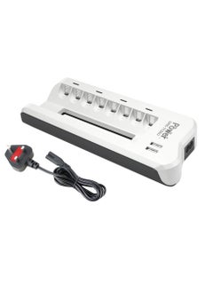 اشتري DMK Power 8 SLOT AA/AAA NIMH/Ni-CD Smart Battery Charger with 1.5 UK Cable and 2 USB Ports for Mobile Phones Tablet devices etc,DMK Power 8 SLOT AA/AAA NIMH/Ni-CD Smart Battery Charger with 1.5 Cable في الامارات