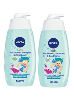 Buy Kids 3in1 Shower Shampoo and Conditioner Bio Aloe Vera Magic Apple Scent 500ml Pack of 2 in UAE