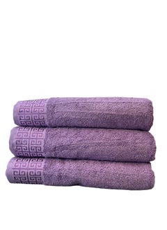 Buy 3 Piece Bath Towel Set - 500 GSM 100% Cotton Terry - 3 Piece Bathroom Towel Set - Quick Dry - Super Absorbent 70x140 cm in Saudi Arabia