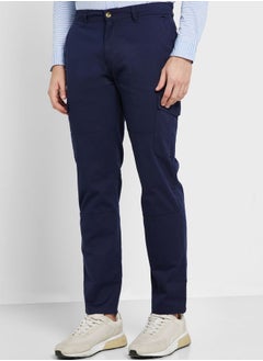 Buy Men Smart Slim Fit Easy Wash Trousers in Saudi Arabia