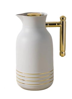 Buy Thermos For Tea And Coffee Light Grey/Golden 1Liter in Saudi Arabia