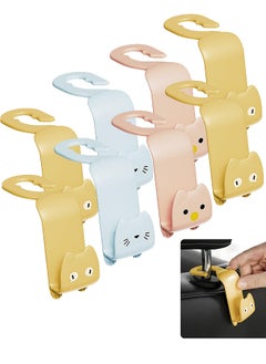 Buy 8PCS Car Hooks, Multifunctional Vehicle Sticky Hooks, Car Seat Headrest Holder Hooks, Car Storage Hooks, Portable Plastic Cartoon Cat Car Hooks in UAE